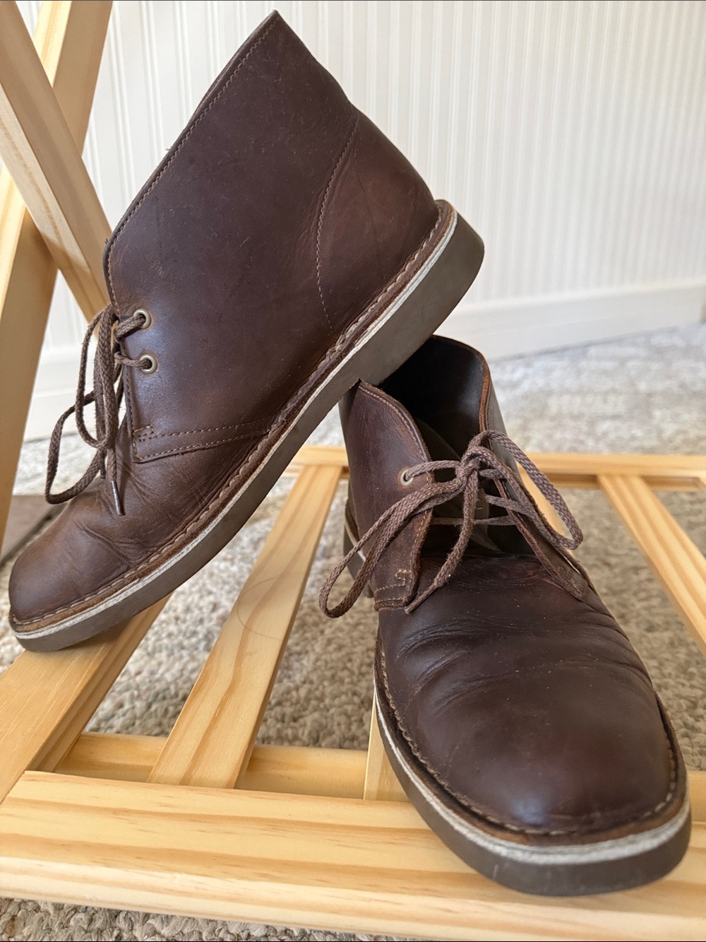 Men's Brown Leather Chukka Boots EU 41.5
US 8.5M UK 7.5 CN 255